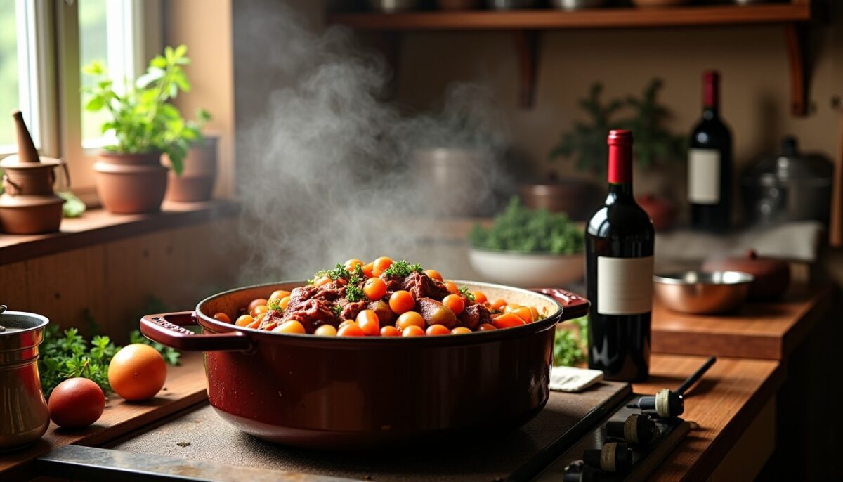 Délicieux civet de sanglier au vin rouge et légumes fondants, une recette simple à mijoter Délicieux civet de sanglier au vin rouge et légumes fondants, une recette simple à mijoter